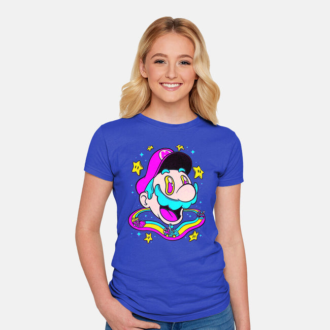 Psychedelic Mushroom Race-Womens-Fitted-Tee-Studio Mootant