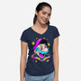 Psychedelic Mushroom Race-Womens-V-Neck-Tee-Studio Mootant