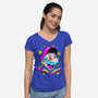 Psychedelic Mushroom Race-Womens-V-Neck-Tee-Studio Mootant