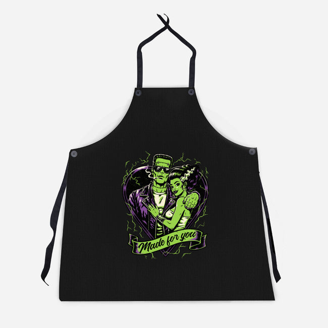 Frankenstein Monster Love-Unisex-Kitchen-Apron-Studio Mootant