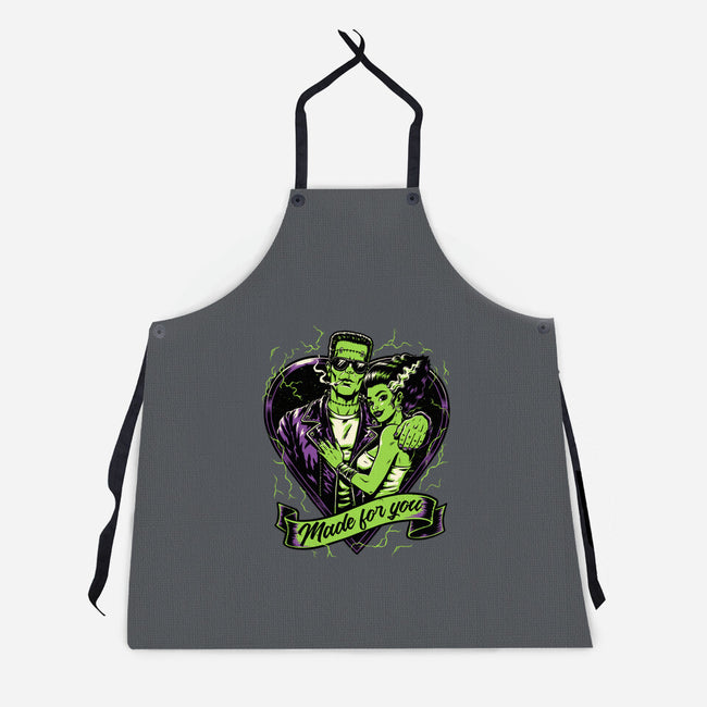 Frankenstein Monster Love-Unisex-Kitchen-Apron-Studio Mootant