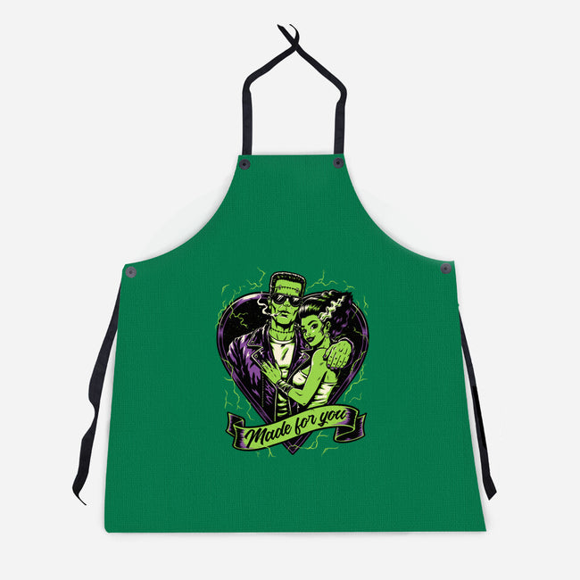 Frankenstein Monster Love-Unisex-Kitchen-Apron-Studio Mootant