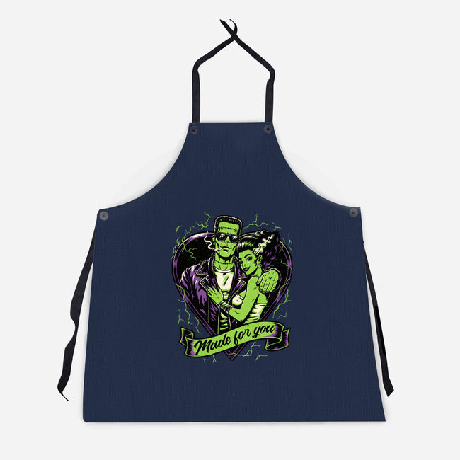 Frankenstein Monster Love-Unisex-Kitchen-Apron-Studio Mootant