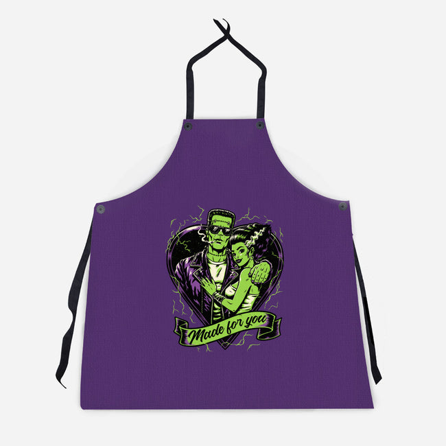 Frankenstein Monster Love-Unisex-Kitchen-Apron-Studio Mootant