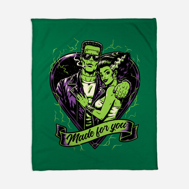 Frankenstein Monster Love-None-Fleece-Blanket-Studio Mootant