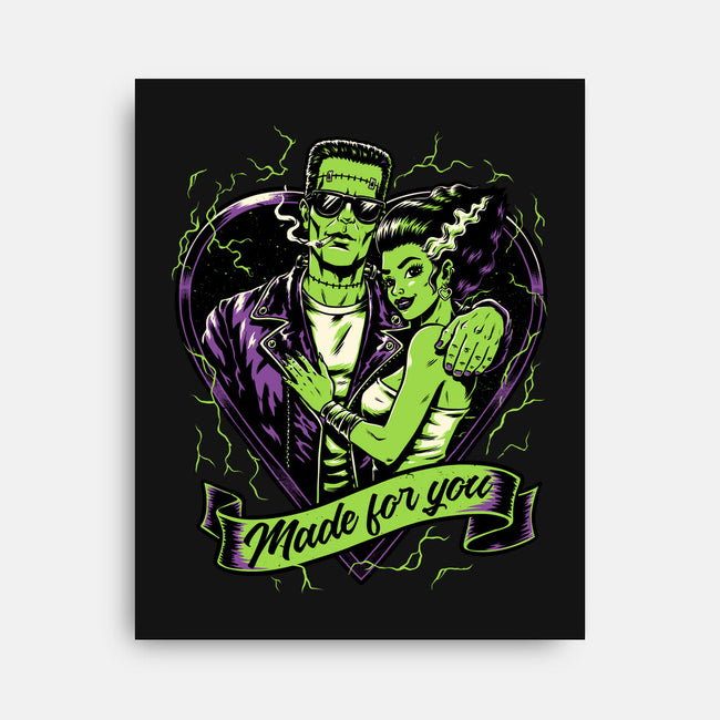 Frankenstein Monster Love-None-Stretched-Canvas-Studio Mootant