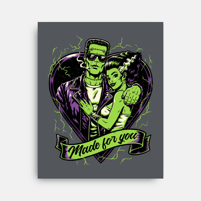Frankenstein Monster Love-None-Stretched-Canvas-Studio Mootant