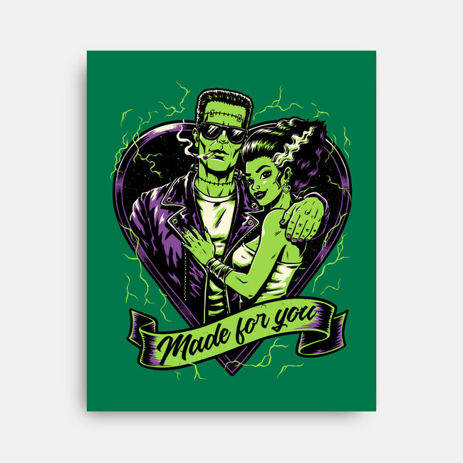 Frankenstein Monster Love-None-Stretched-Canvas-Studio Mootant