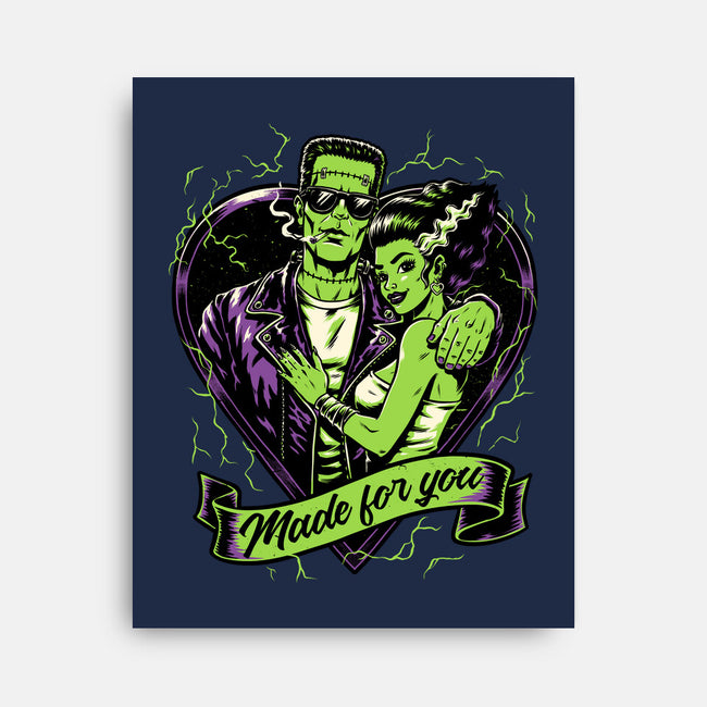 Frankenstein Monster Love-None-Stretched-Canvas-Studio Mootant