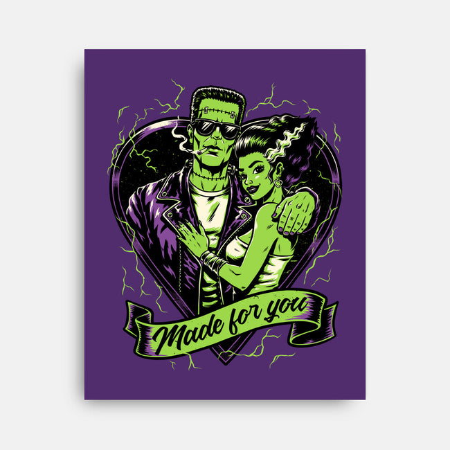 Frankenstein Monster Love-None-Stretched-Canvas-Studio Mootant