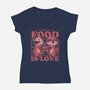 Fast Food Animals Love-Womens-V-Neck-Tee-Studio Mootant