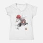 The Invincible Of Eternia Sumi-E-Womens-V-Neck-Tee-Astrobot Invention