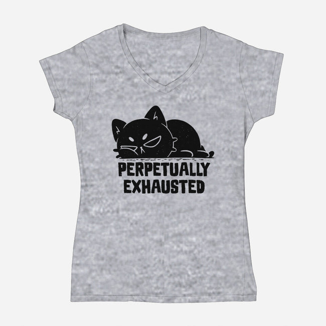 Perpetually Exhausted-Womens-V-Neck-Tee-koalastudio