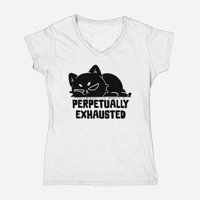 Perpetually Exhausted-Womens-V-Neck-Tee-koalastudio