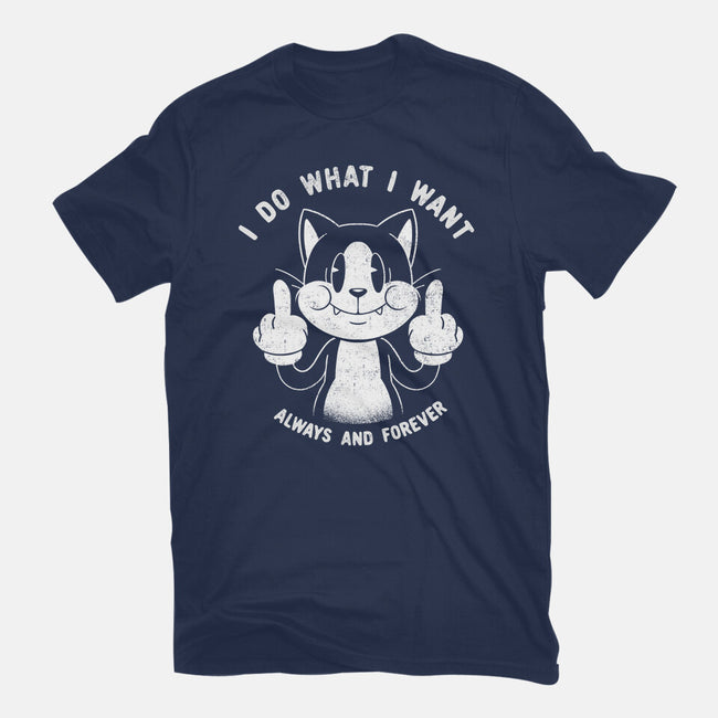 I Do What I Want Funny Cat-Womens-Fitted-Tee-tobefonseca