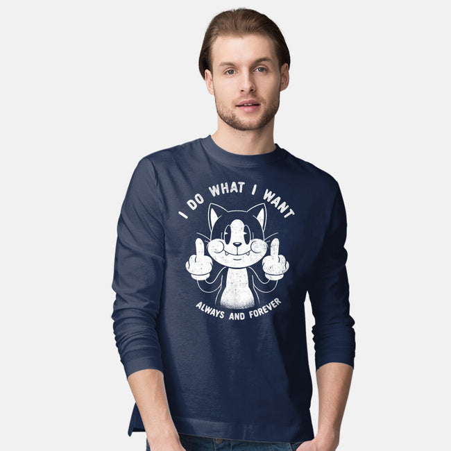 I Do What I Want Funny Cat-Mens-Long Sleeved-Tee-tobefonseca