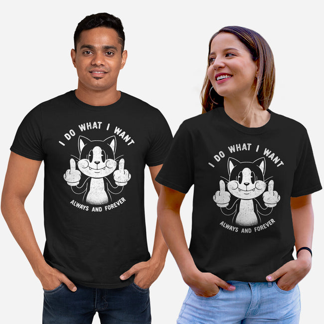 I Do What I Want Funny Cat-Unisex-Basic-Tee-tobefonseca