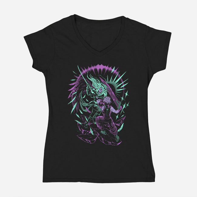 Seven Seconds Till The End-Womens-V-Neck-Tee-ilustrata