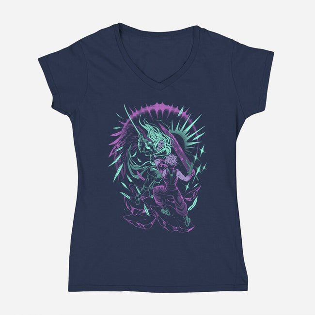 Seven Seconds Till The End-Womens-V-Neck-Tee-ilustrata