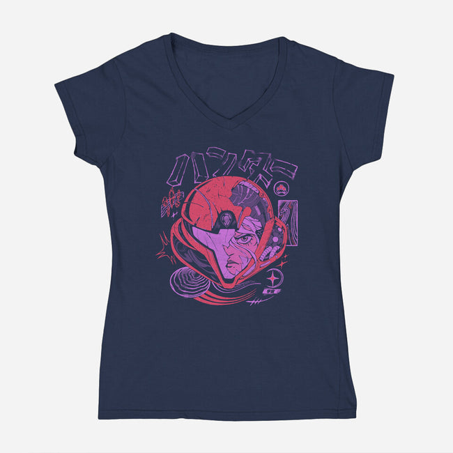 Hunter's Mind-Womens-V-Neck-Tee-ilustrata