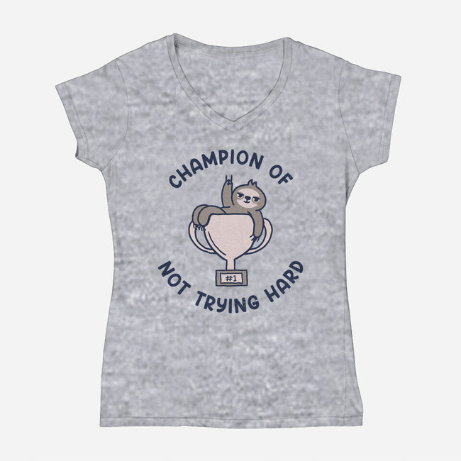 Slacker Champ-Womens-V-Neck-Tee-rarpoint