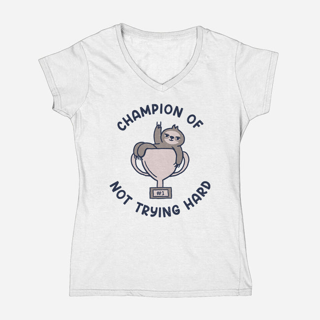 Slacker Champ-Womens-V-Neck-Tee-rarpoint