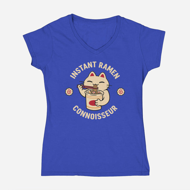 Instant Ramen Connoisseur-Womens-V-Neck-Tee-rarpoint