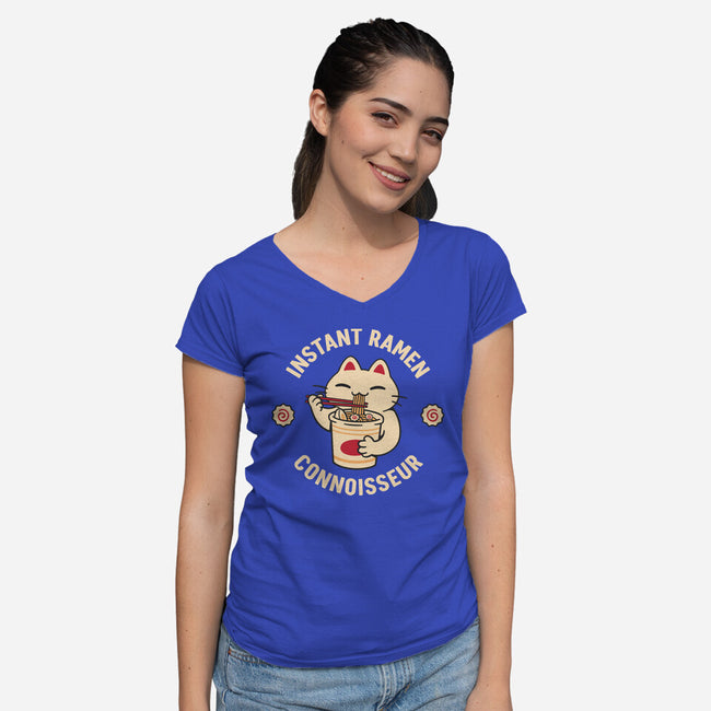 Instant Ramen Connoisseur-Womens-V-Neck-Tee-rarpoint