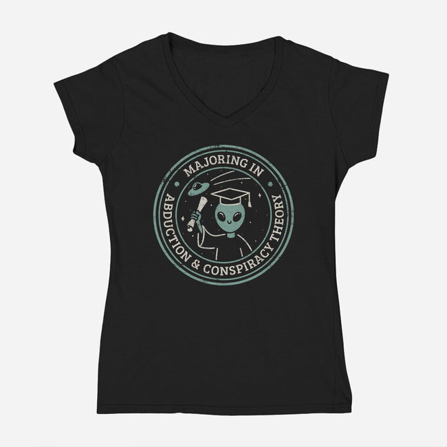 UFO Studies Department-Womens-V-Neck-Tee-rarpoint
