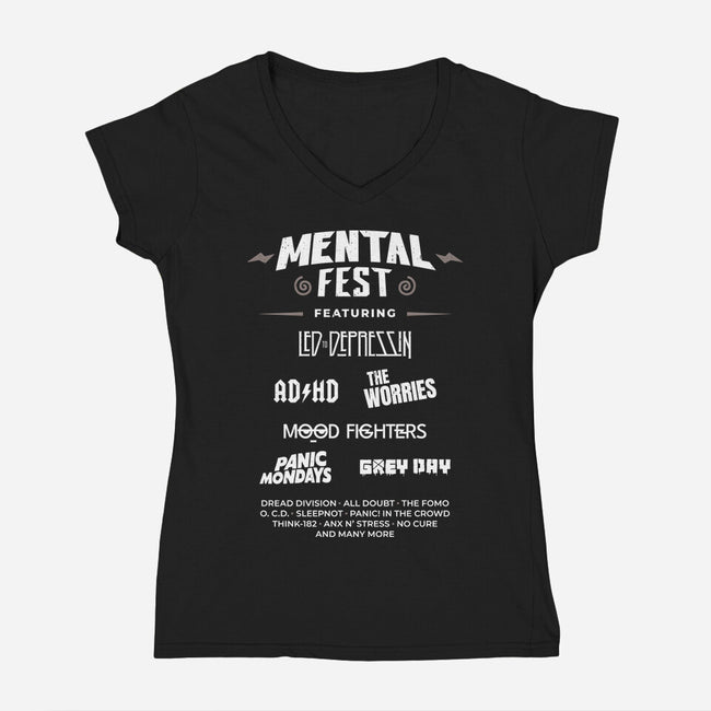 Mental Fest-Womens-V-Neck-Tee-rarpoint
