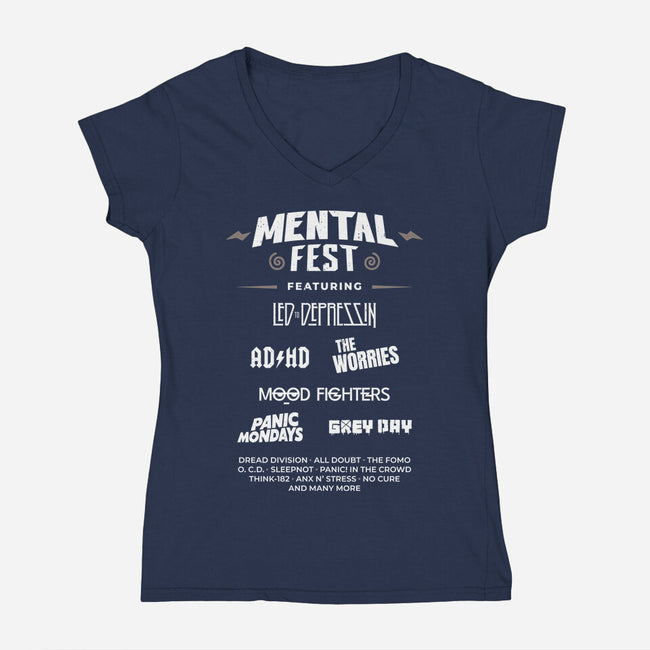 Mental Fest-Womens-V-Neck-Tee-rarpoint