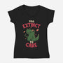 Too Extinct To Care-Womens-V-Neck-Tee-rarpoint
