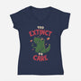 Too Extinct To Care-Womens-V-Neck-Tee-rarpoint
