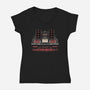Eighties Time Machine-Womens-V-Neck-Tee-glitchygorilla