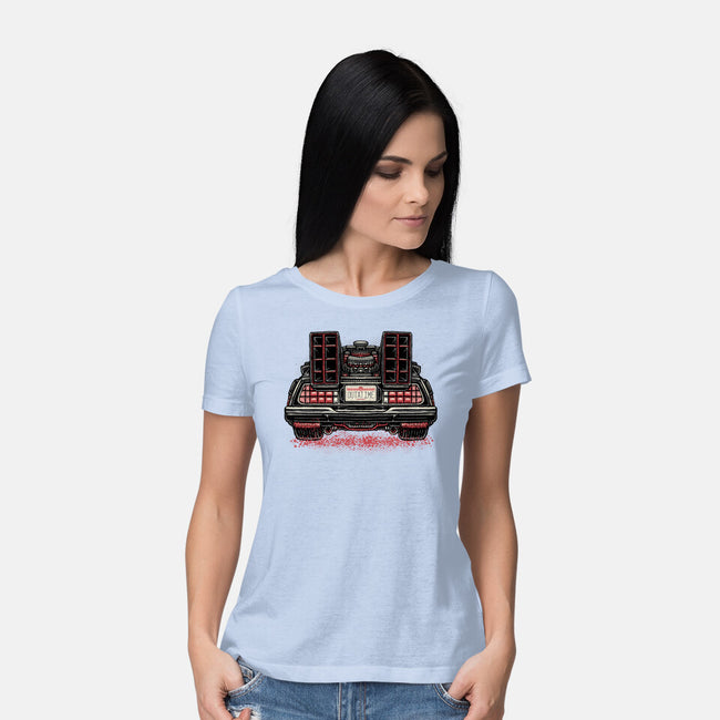 Eighties Time Machine-Womens-Basic-Tee-glitchygorilla