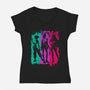 Demon Hunters Brushstrokes-Womens-V-Neck-Tee-DrMonekers