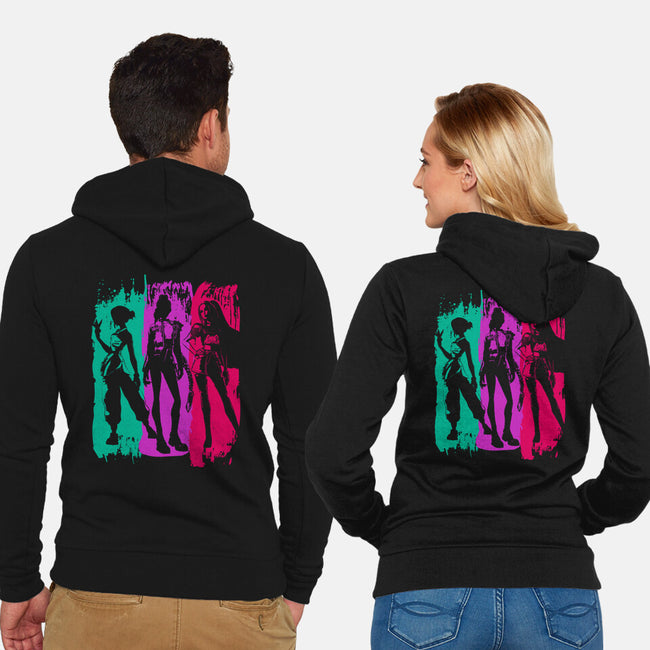 Demon Hunters Brushstrokes-Unisex-Zip-Up-Sweatshirt-DrMonekers
