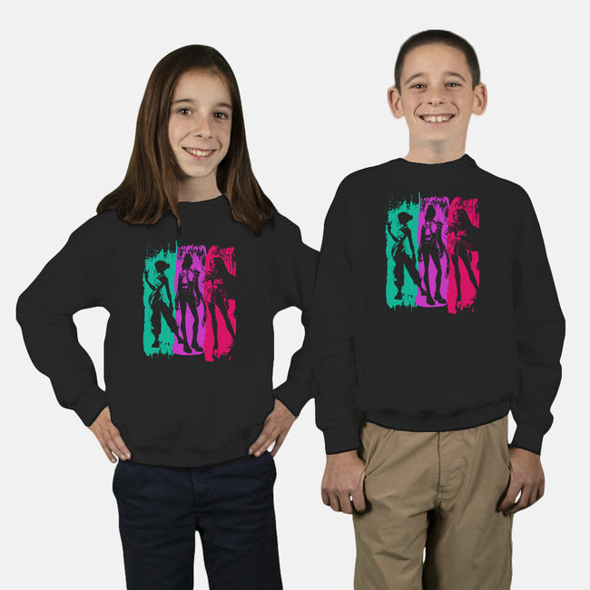Demon Hunters Brushstrokes-Youth-Crew Neck-Sweatshirt-DrMonekers