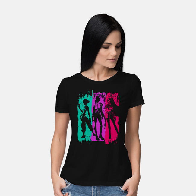 Demon Hunters Brushstrokes-Womens-Basic-Tee-DrMonekers