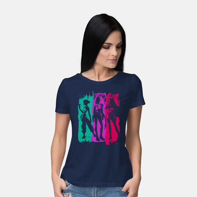 Demon Hunters Brushstrokes-Womens-Basic-Tee-DrMonekers