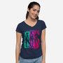 Demon Hunters Brushstrokes-Womens-V-Neck-Tee-DrMonekers