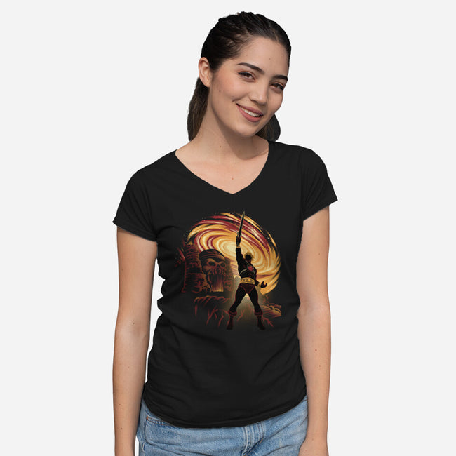 Eternia’s Champion-Womens-V-Neck-Tee-rmatix