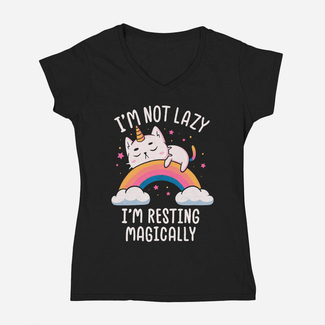 Resting Magically-Womens-V-Neck-Tee-koalastudio