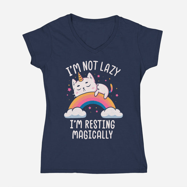 Resting Magically-Womens-V-Neck-Tee-koalastudio