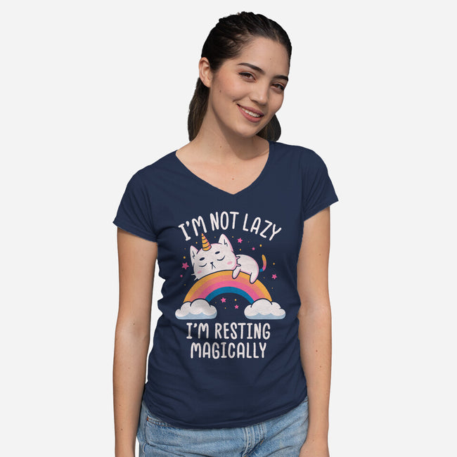 Resting Magically-Womens-V-Neck-Tee-koalastudio