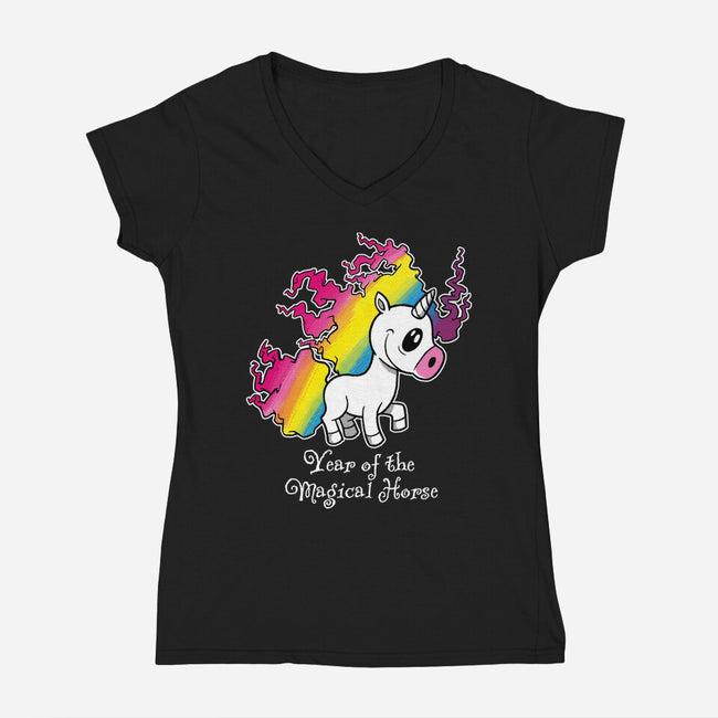 Year Of The Magical Horse-Womens-V-Neck-Tee-imisko