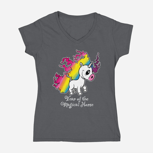 Year Of The Magical Horse-Womens-V-Neck-Tee-imisko