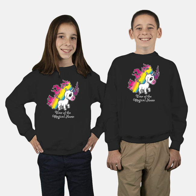 Year Of The Magical Horse-Youth-Crew Neck-Sweatshirt-imisko