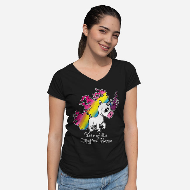 Year Of The Magical Horse-Womens-V-Neck-Tee-imisko