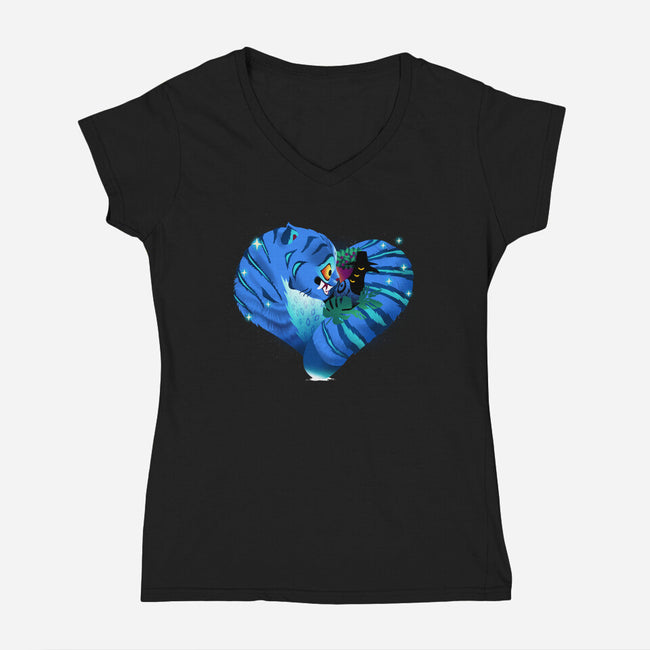 Derpy Heart-Womens-V-Neck-Tee-dandingeroz